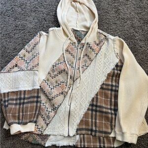 POL Patchwork Zip Up Jacket